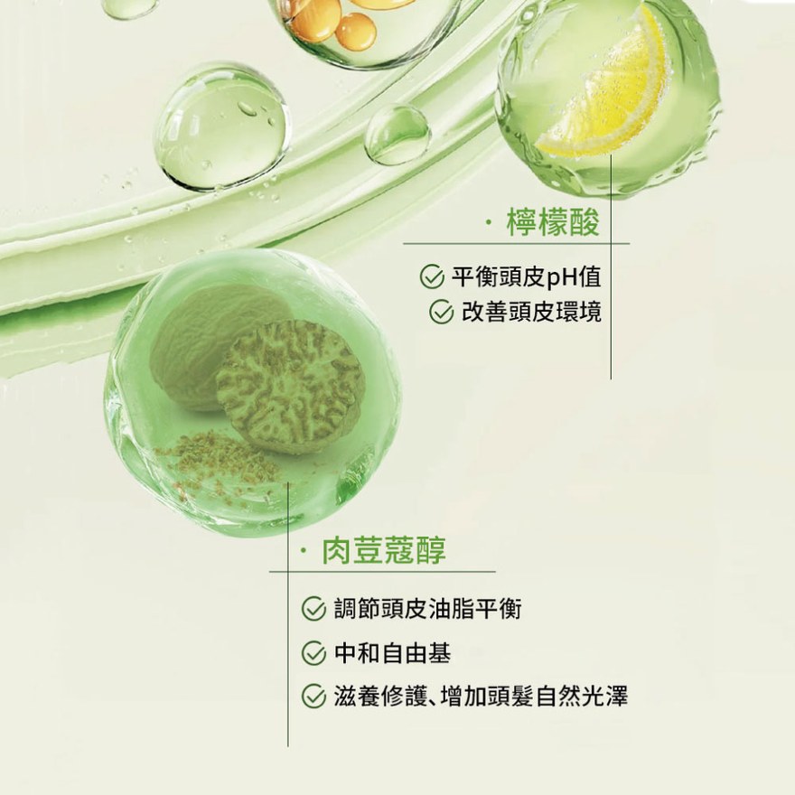 檸檬酸與肉荳蔻醇・頭皮養護成分